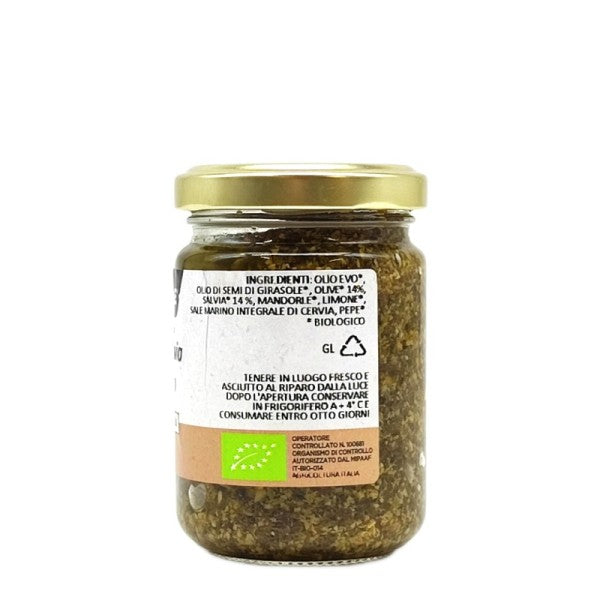 Pesto di salvia e olive bio senza glutine 130g