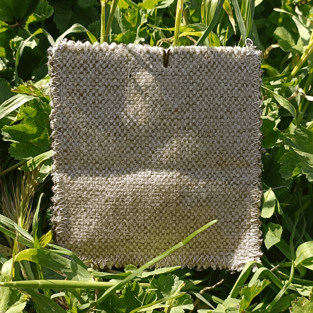 Pochette Ostia 10x10 cm in cotone - antracite/cappuccino - Moh! MammeOperoseHandMade - ZiaCris DispensAttiva