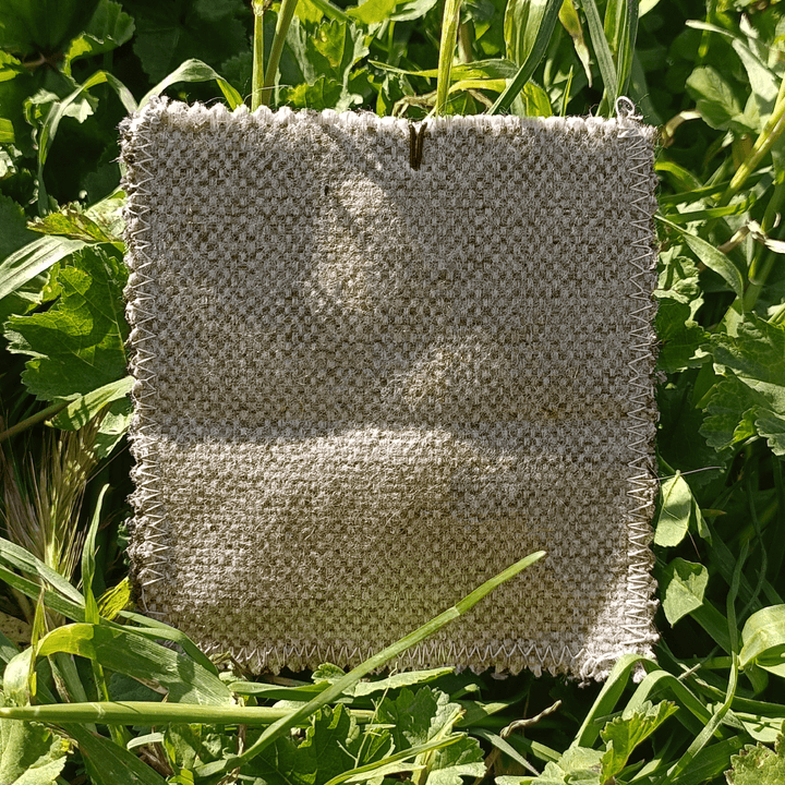 Pochette Ostia 10x10 cm in cotone - antracite/cappuccino - Moh! MammeOperoseHandMade - ZiaCris DispensAttiva