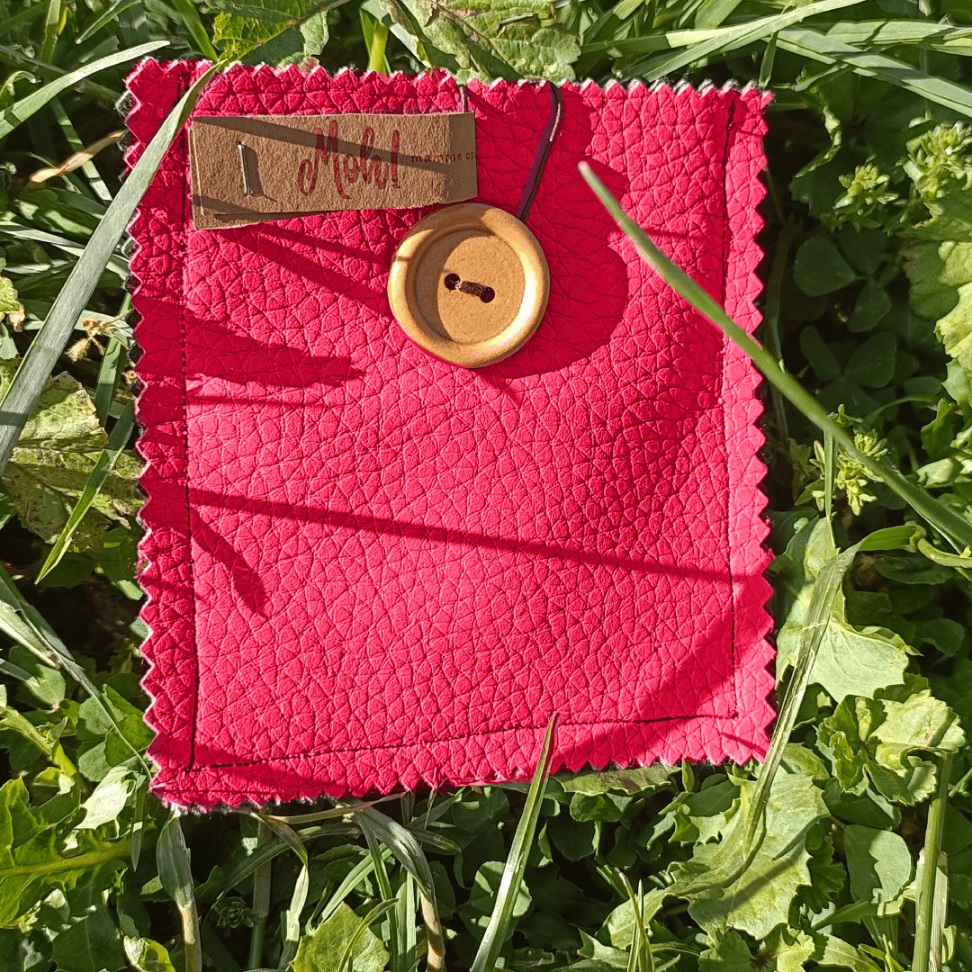 Pochette Ostia 10x10 cm in cotone - magenta/antracite - Moh! MammeOperoseHandMade - ZiaCris DispensAttiva
