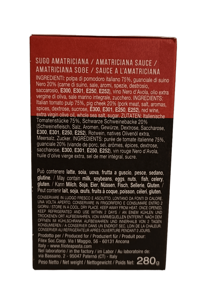 Salsa per pasta all'amatriciana 280g Filotea
