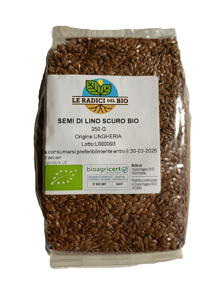 Semi di lino scuro origine UE bio 250g