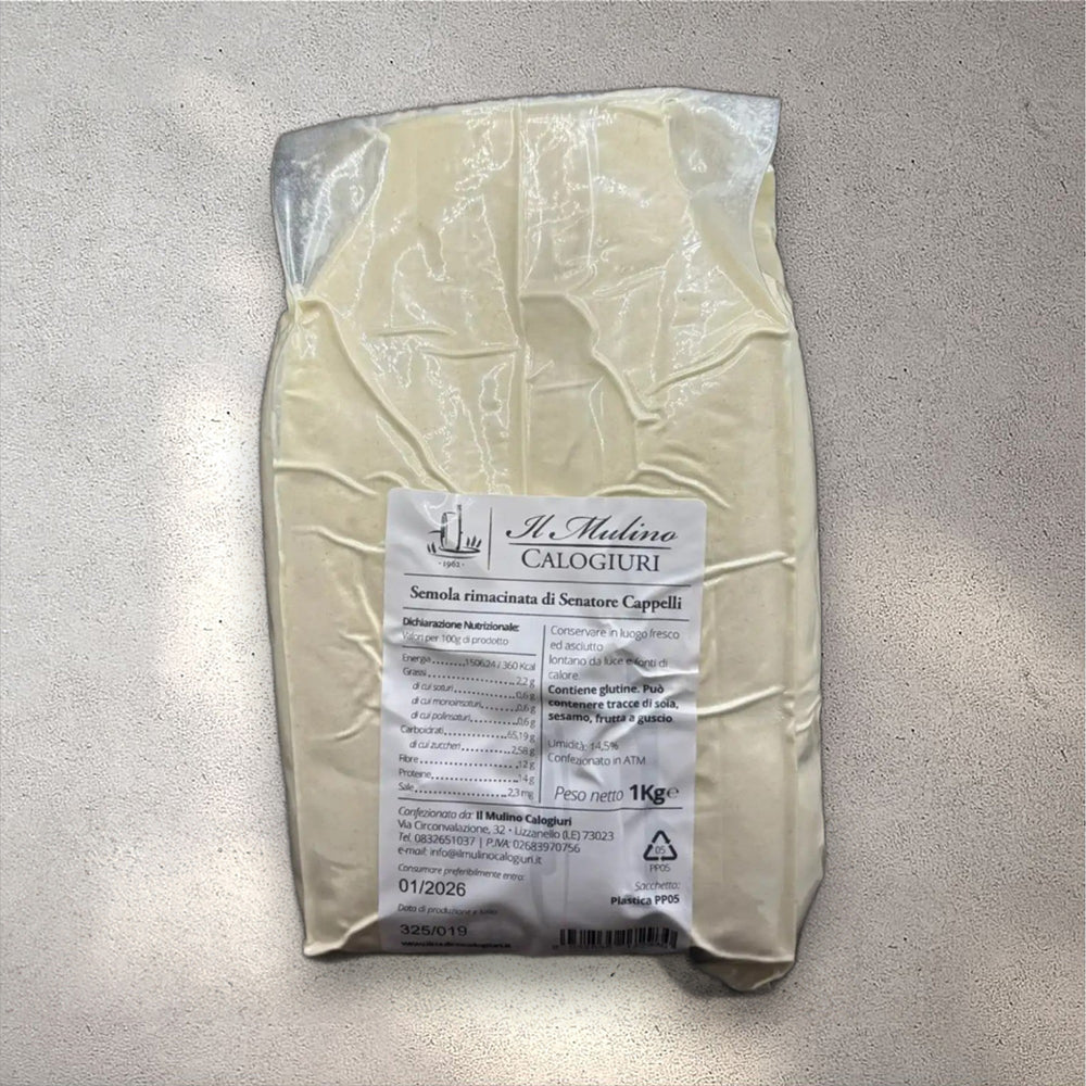 Semola rimacinata di grano duro Senatore Cappelli Molino Calogiuri