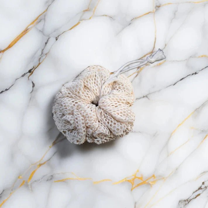 Spugna corpo scrunchie scrub Lunaria in retina di cotone tg. unica Kore srl