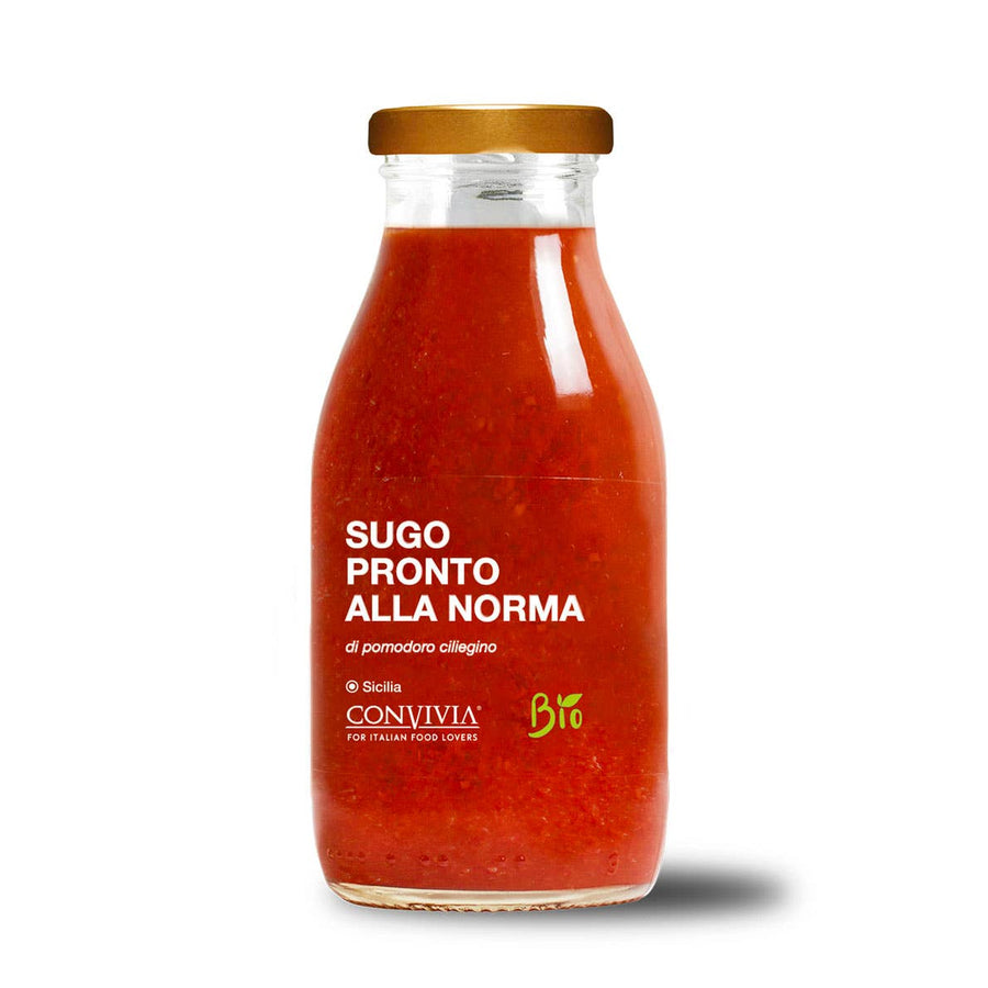 Sugo pronto di pomodoro ciliegino alla Norma bio 250g CONVIVIA for italian food lovers