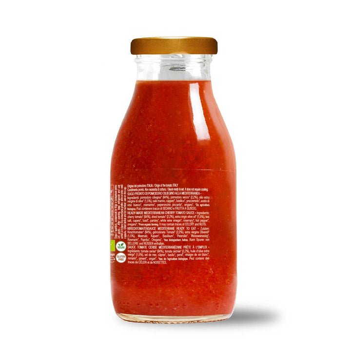 Sugo pronto di pomodoro ciliegino biologico alla mediterranea 250g CONVIVIA for italian food lovers