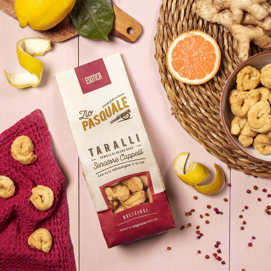 Taralli all'arancia, limone e pepe rosa 280g Zio Pasquale